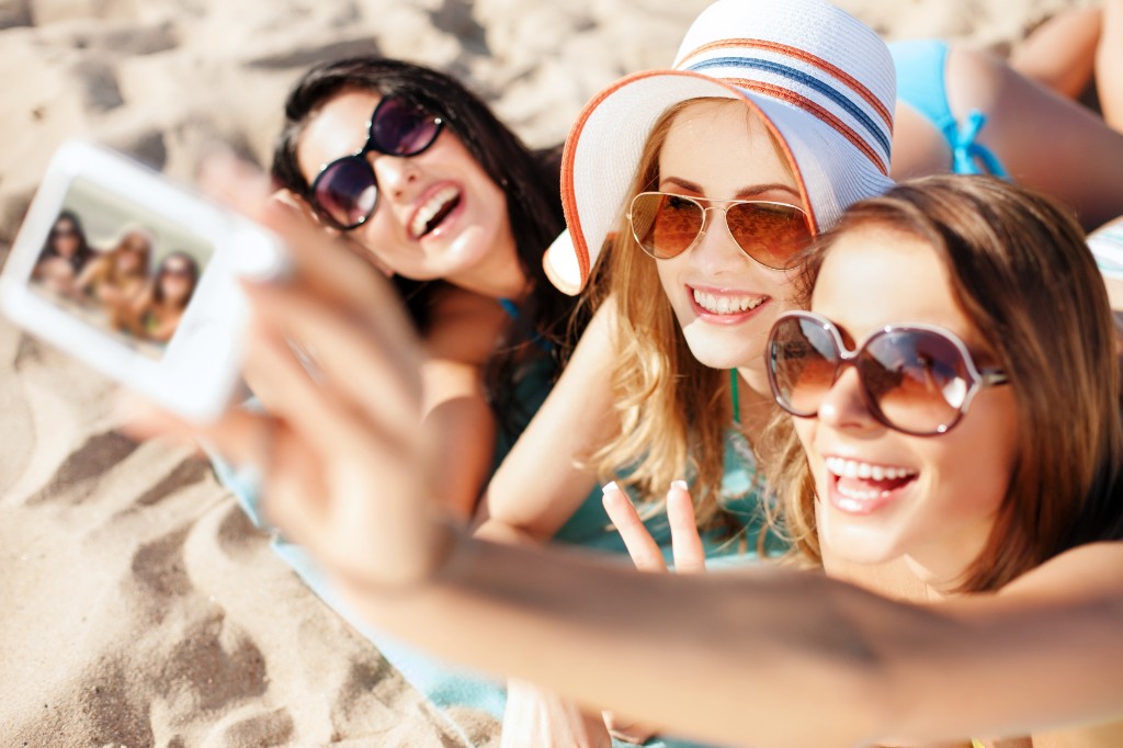 Group Of Friends Wearing Black Glasses